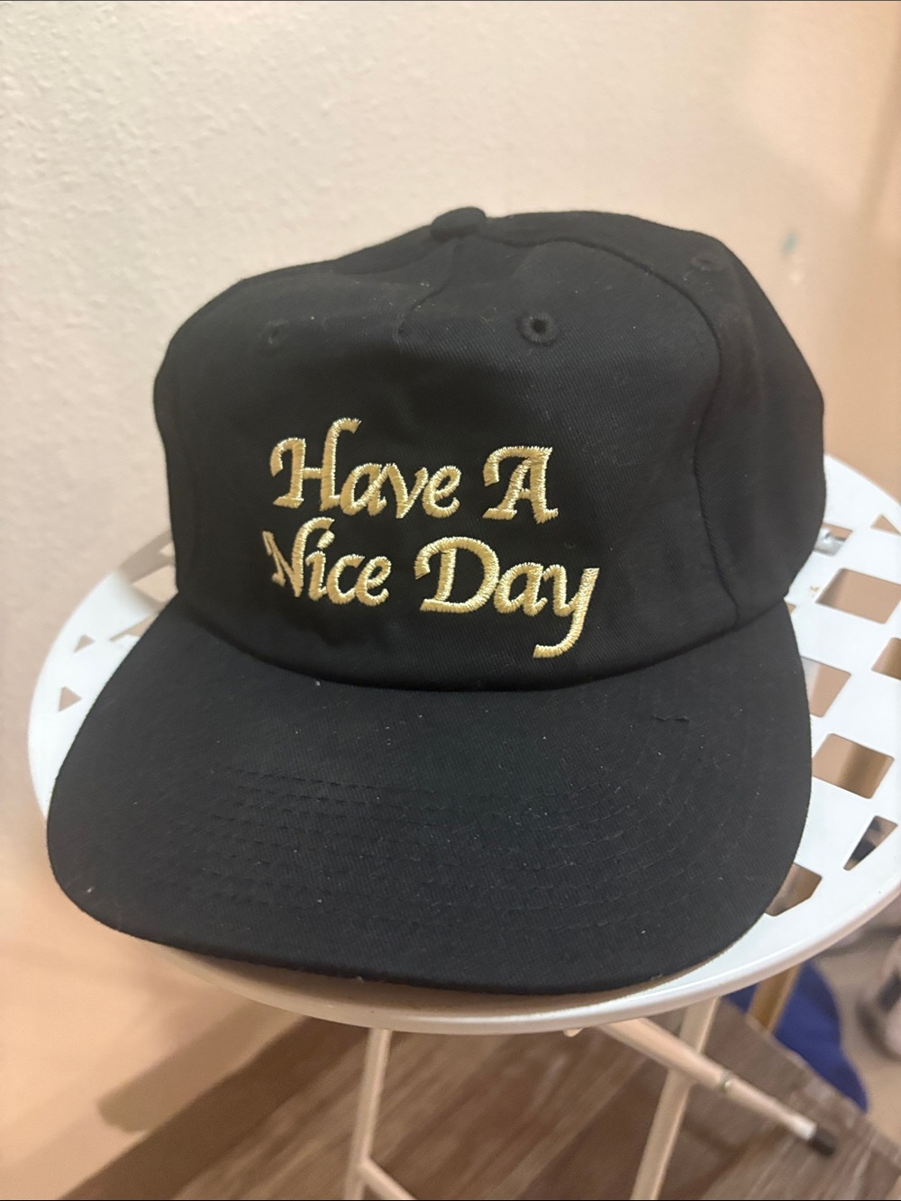 Market Black Baseball Cap with “Have A Nice Day" Embroidery